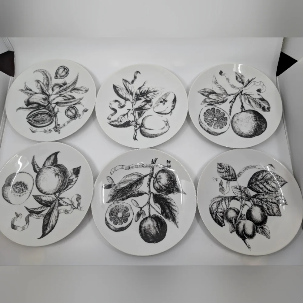 Lot of 6 vintage Bareuther waldsassen Bavaria porcelain plates 7 3/4" - Picture 3 of 11